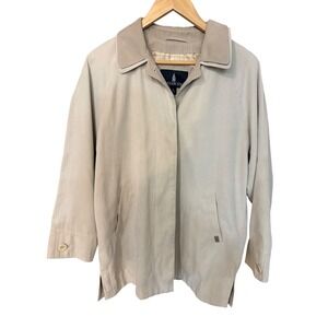 London Fog Mens Beige Tan Lightweight Jacket Contrast Collar Small S 134215-517